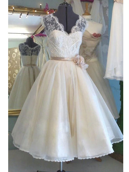 short organza wedding dress