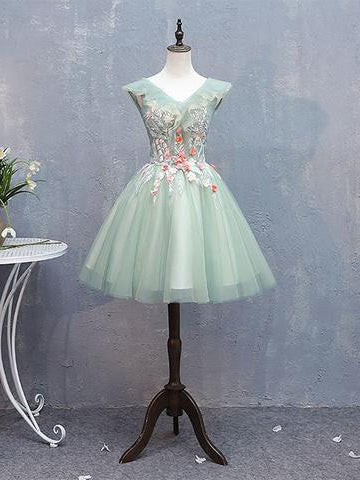 short flower prom dress
