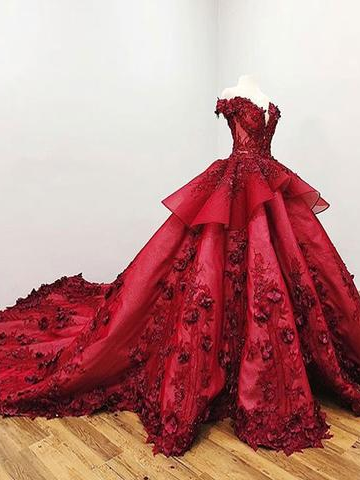 big red prom dress