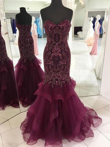 trumpet mermaid sweetheart prom dress