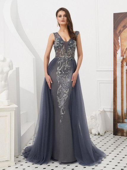 rhinestone evening dress