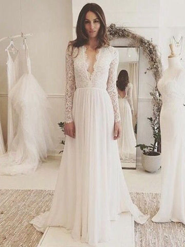 wedding dress with long sleevesimage