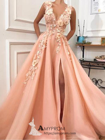 peach dress formal