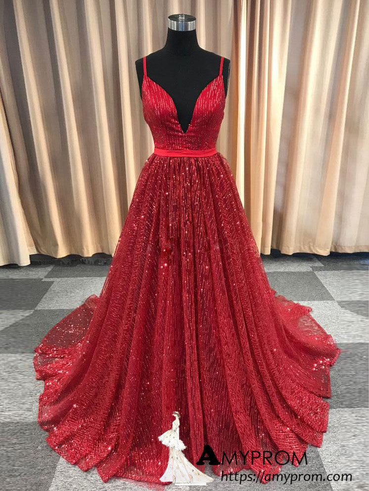 Sparkly Long Red Dress Discount Sale ...