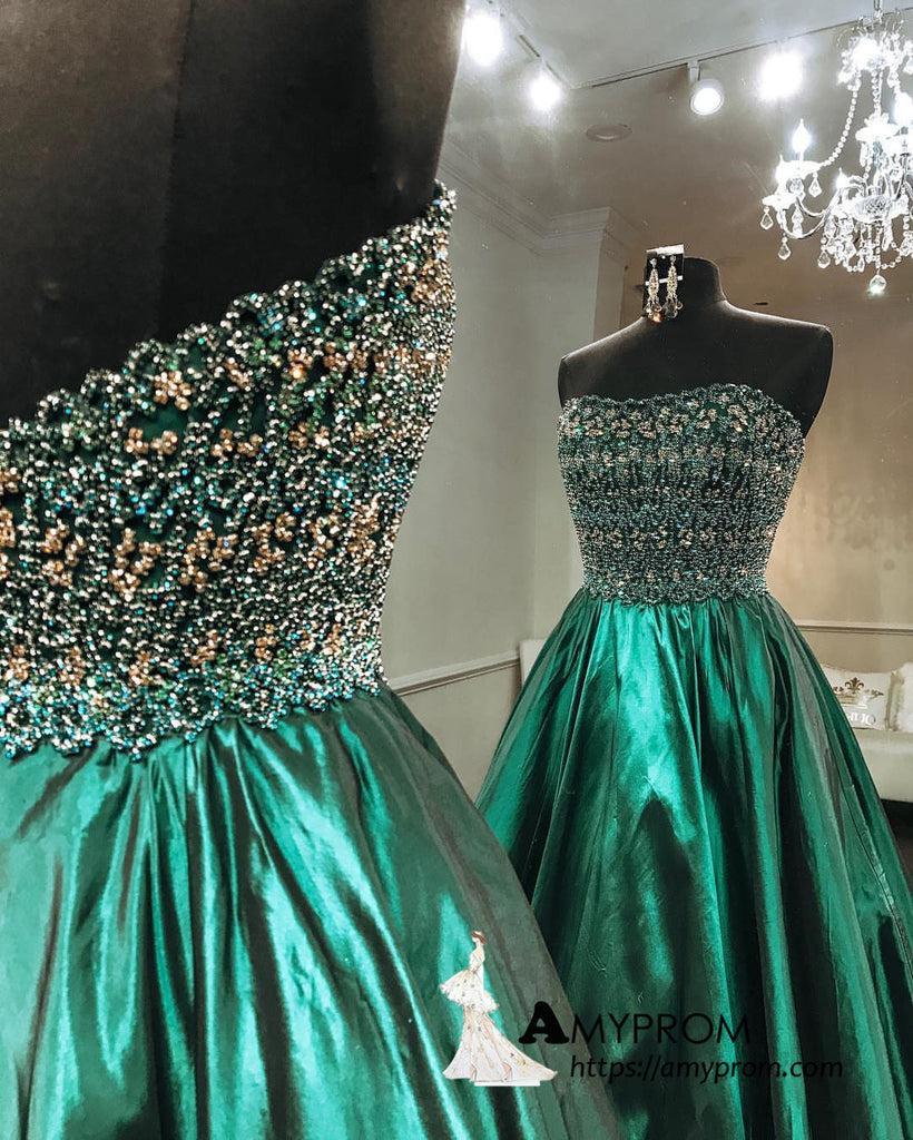 green sparkly long dress