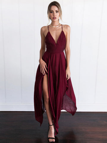 maroon grad dress