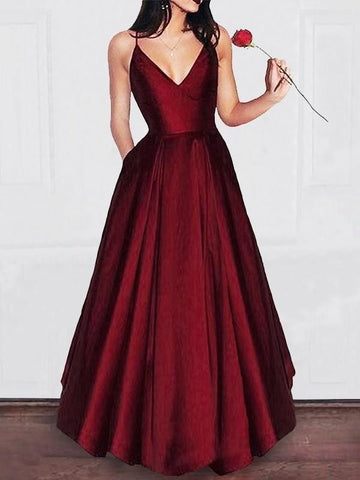 maroon long gown