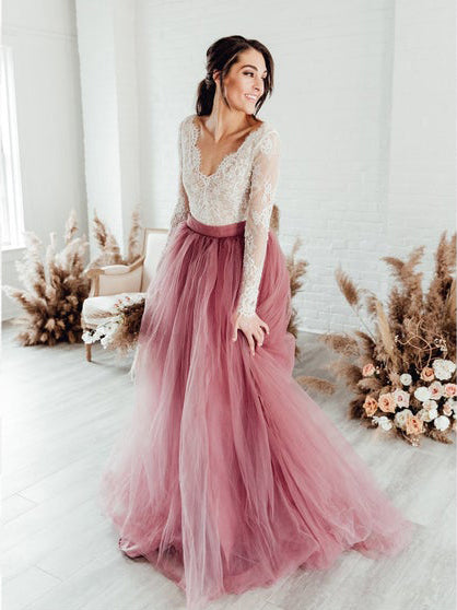 two piece bohemian wedding dress