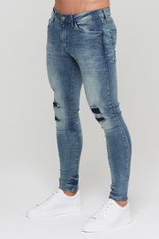 faint blue jeans