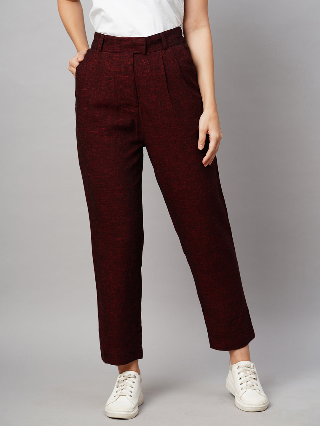 Buy Women's Linen Viscose Casual Wear Regular Fit Pants