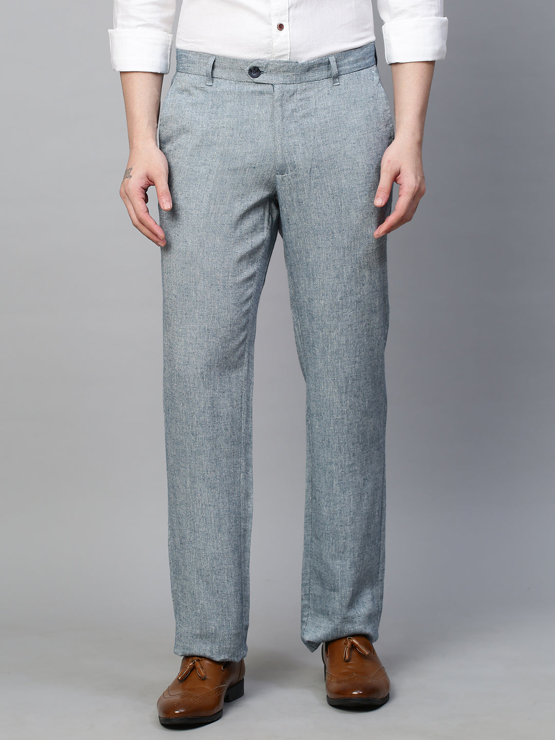 MENS LINEN BLEND RELAXED TROUSERS  UNIQLO IN