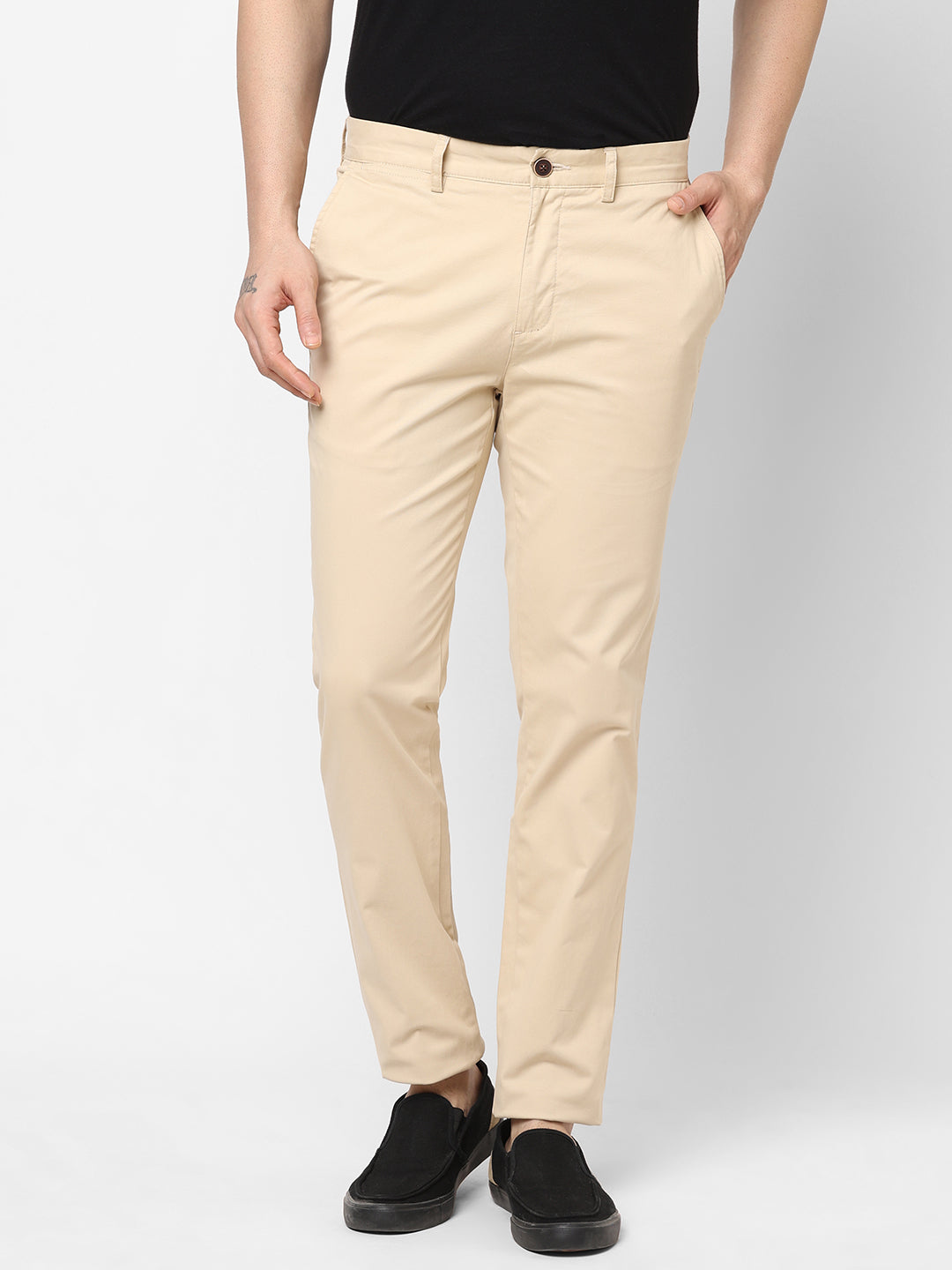 Buy Mens Cotton Lycra Casual Wear Regular Fit Pants