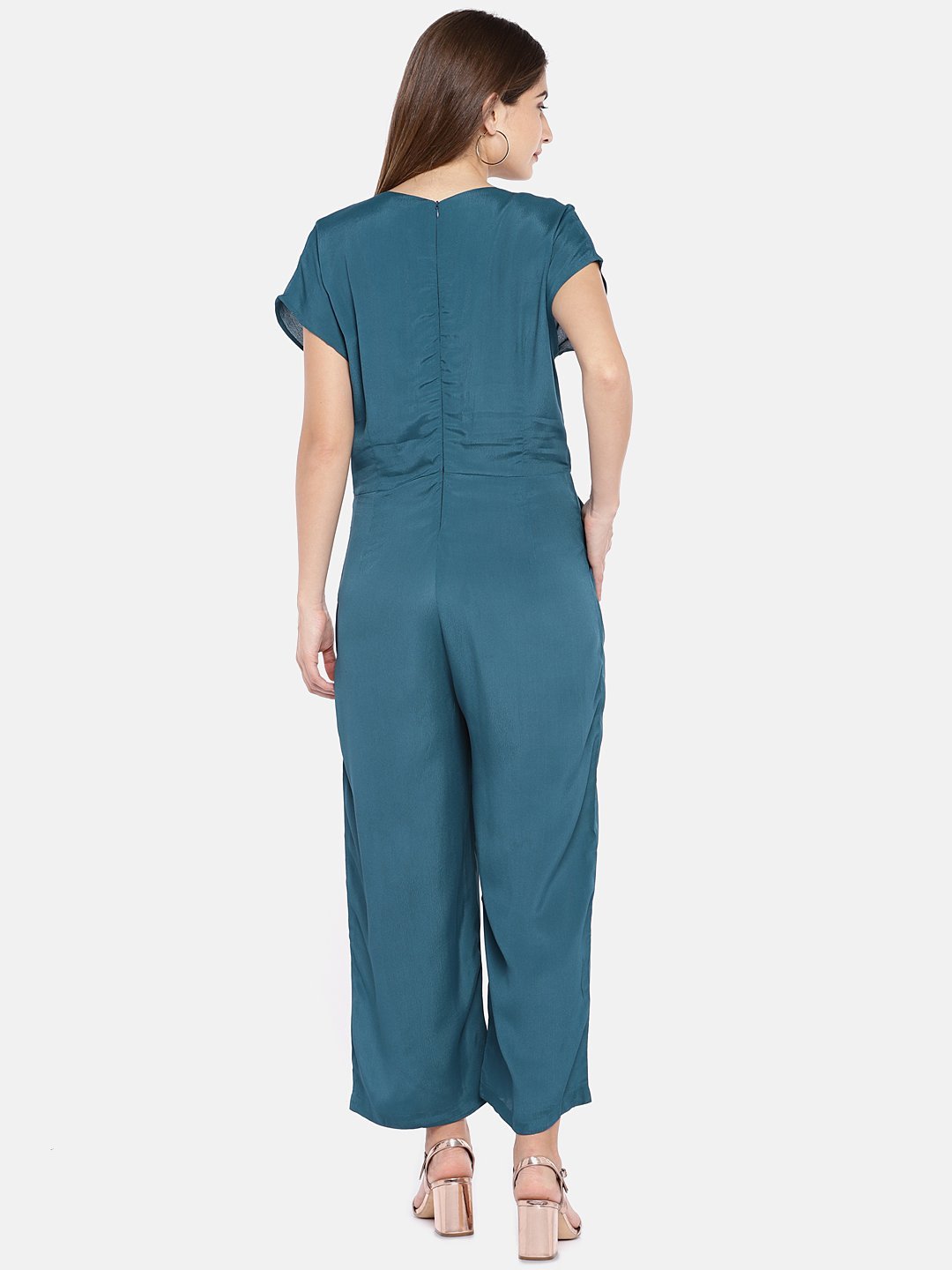 Teal viscose jumpsuit | womens casual wear regular fit viscose ...