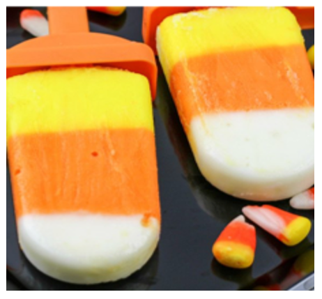 candy corn yogurt pops