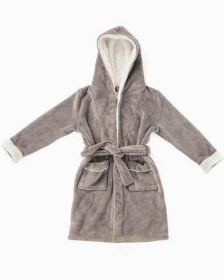 Girls Luxury Frosted Fleece Hooded Robe With Sherpa Trims – Slumber Hut