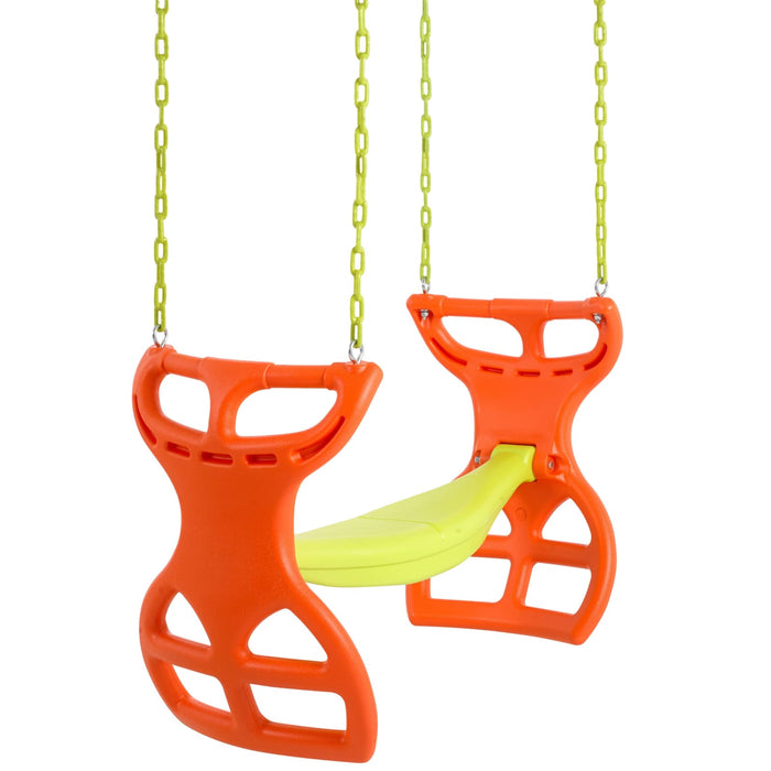 Swingan - Two Seater Glider Swing - Orange - Yellow - SWGSC-OY - Swings & Accessories