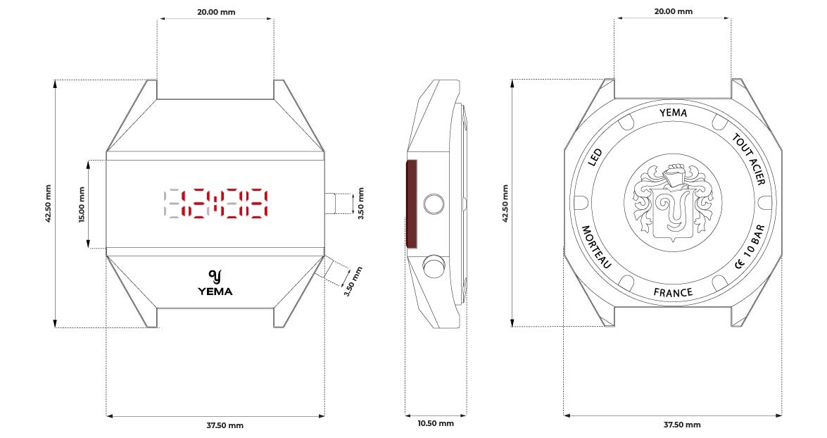 YEMA LED Gold | Led Watch - en.yema.com