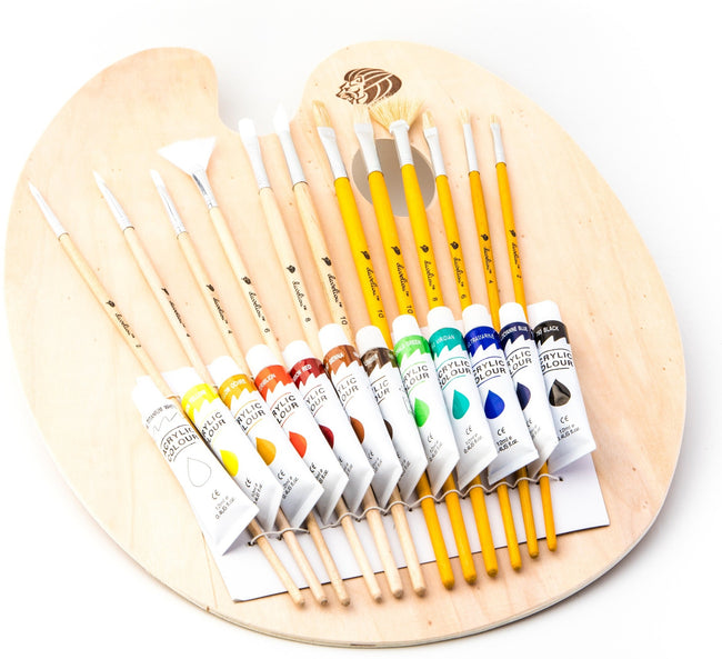 wooden palette for acrylic paint