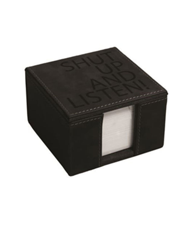 Black Leather Post-It Note Holder WAUCUSA10750, Promotional