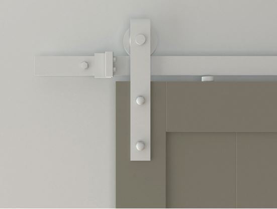 Bi Parting White Barn Door Track And Strap Hardware Molly S