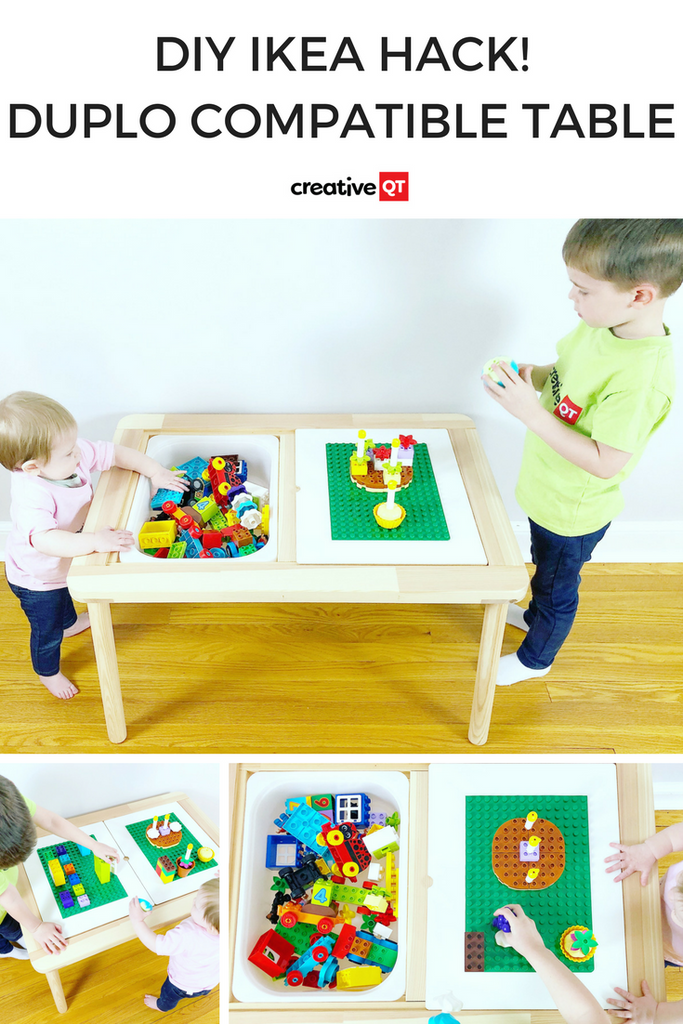 besejret jeg lytter til musik råolie DIY IKEA HACK! DUPLO Compatible Table – Creative QT