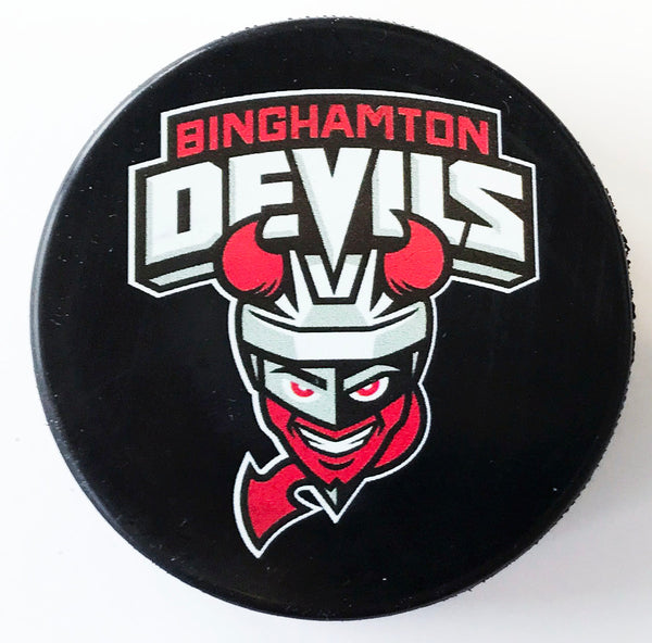 Binghamton Devils Team Logo Souvenir Puck - ahlstore.com