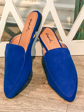 Classy Cobalt Loafer Mules