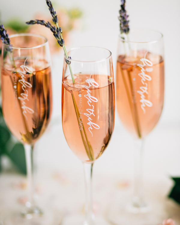 Relationship Personalized Champagne Flutes - Design: N6 - Everything Etched