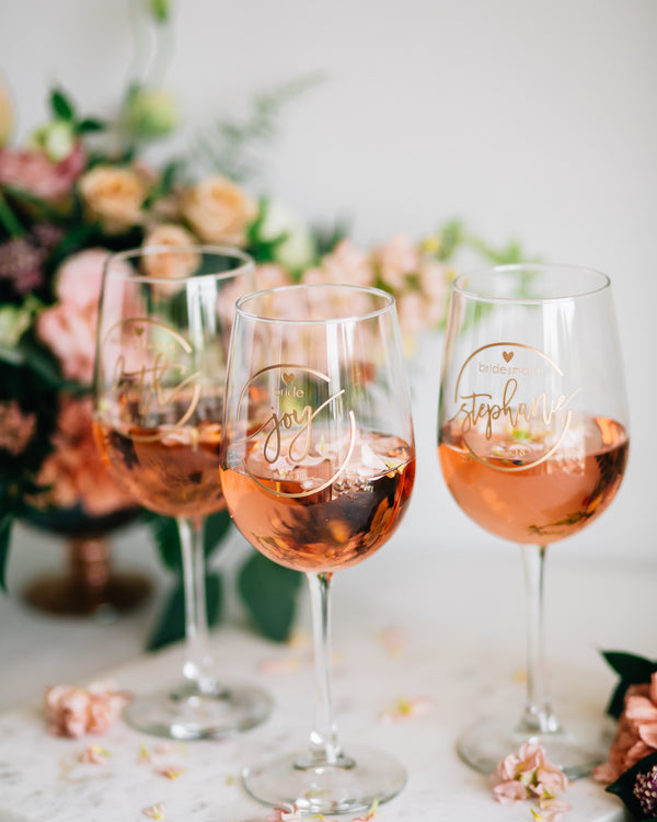 Glitter Wine Glass with Name - Personalized Brides