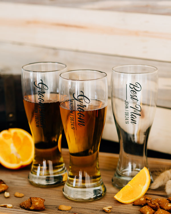 Pilsner Drinking Glasses, Set of 8