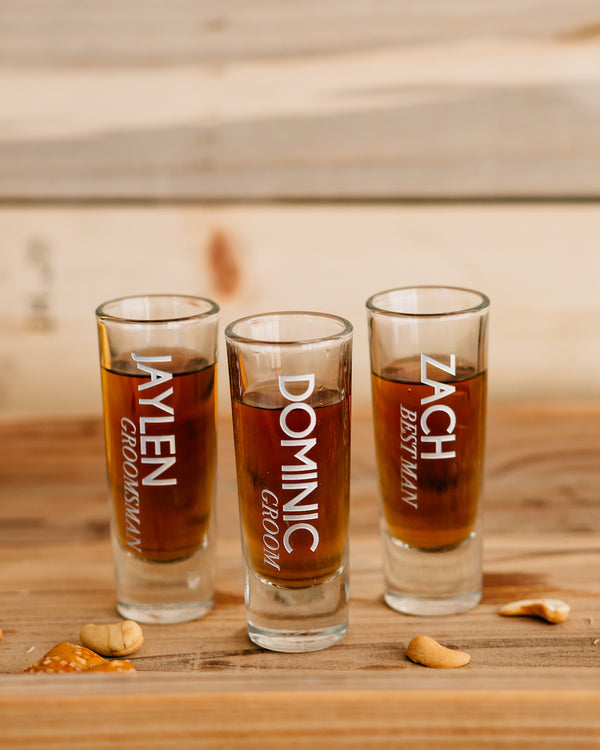 Custom Shot Glass, Party Gifts, Bridesmaid Gifts, Groomsmen Gifts