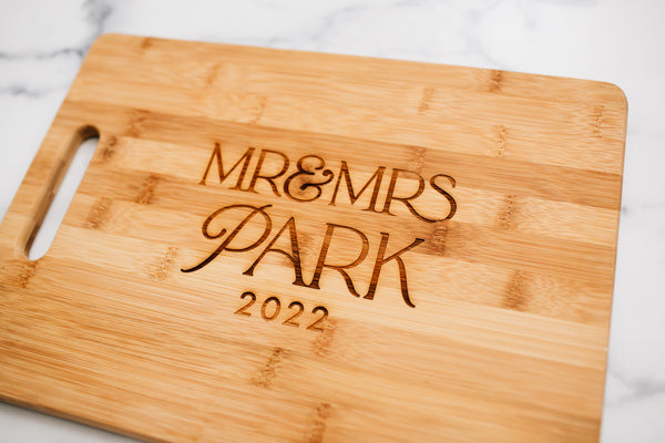 Personalized Bamboo Cutting Board, Custom Engraved Cheese Board, Haven  Design