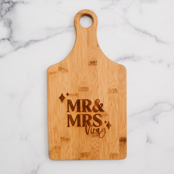 Personalized Engraved Two-Tone Bamboo Cutting Board - 13 1/2