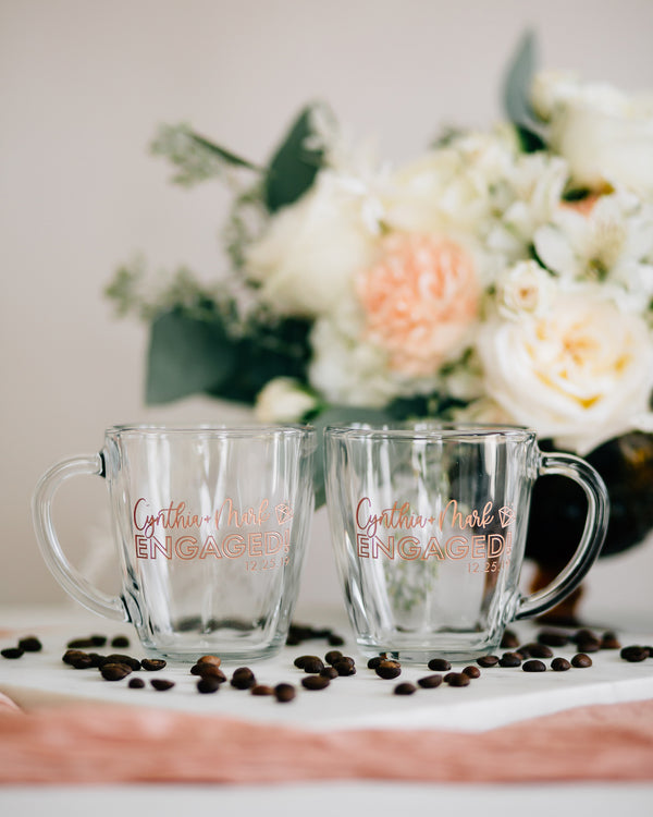 Engraved Square Glass Coffee Mug Broadway