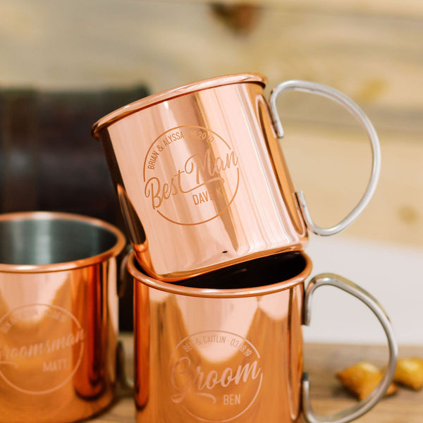 Vintage Solid Copper Moscow Mule Mug Set