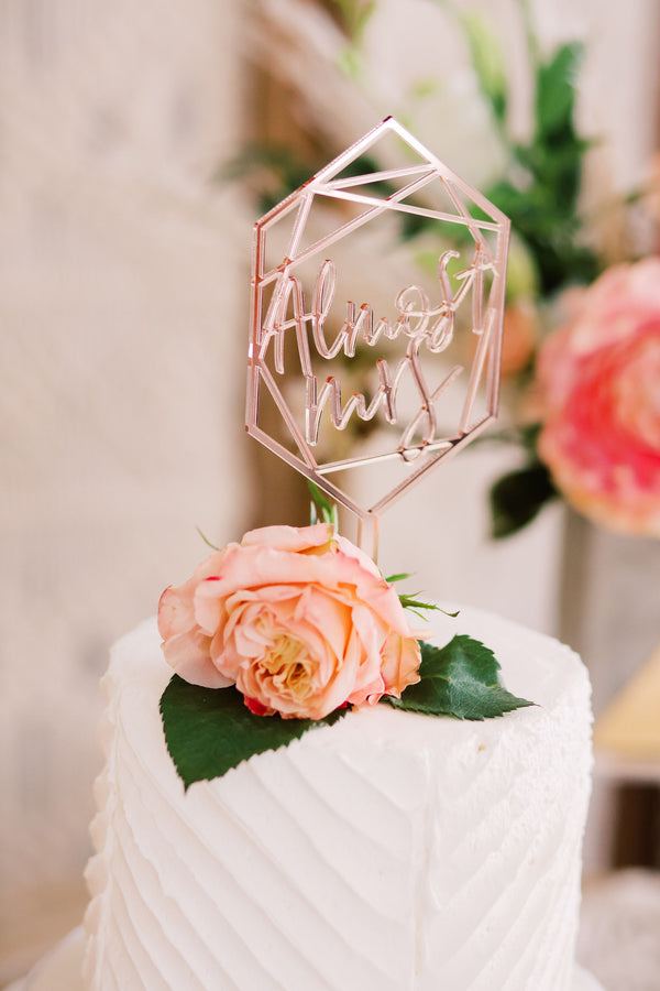 Personalised Acrylic Cake Topper,Choice Of Wording And Colours,Diamond  Shape