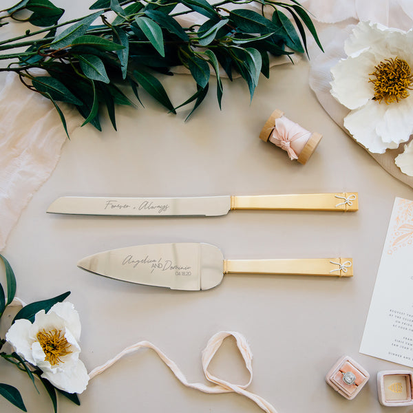 Gold Wedding Cake Knife Personalized Wedding Cake Cutter Cake Fork  Set-mother of Pearl, Abalone Inlay on Handles-cake Knife Set & Forks - Etsy