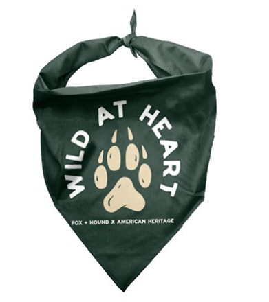 American Heritage x Fox + Hound Collab Wild at Heart Dog Bandana LARGE