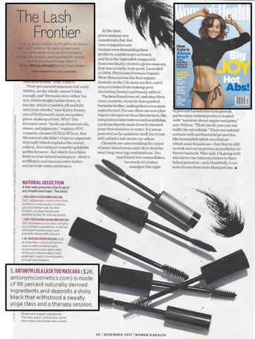 Antonym Cosmetics mascara review in Women's Health magazine