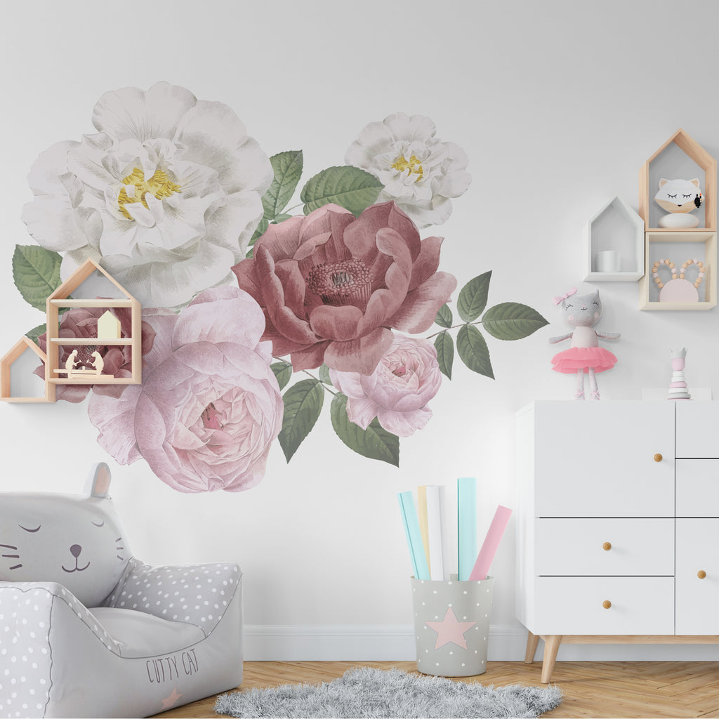 Floral Sticker Peel And Stick Custom Wall Decals Decalideas Wall