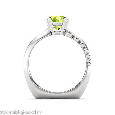 Peridot Amethyst Disney Princess Wedding Ring White Gold On
