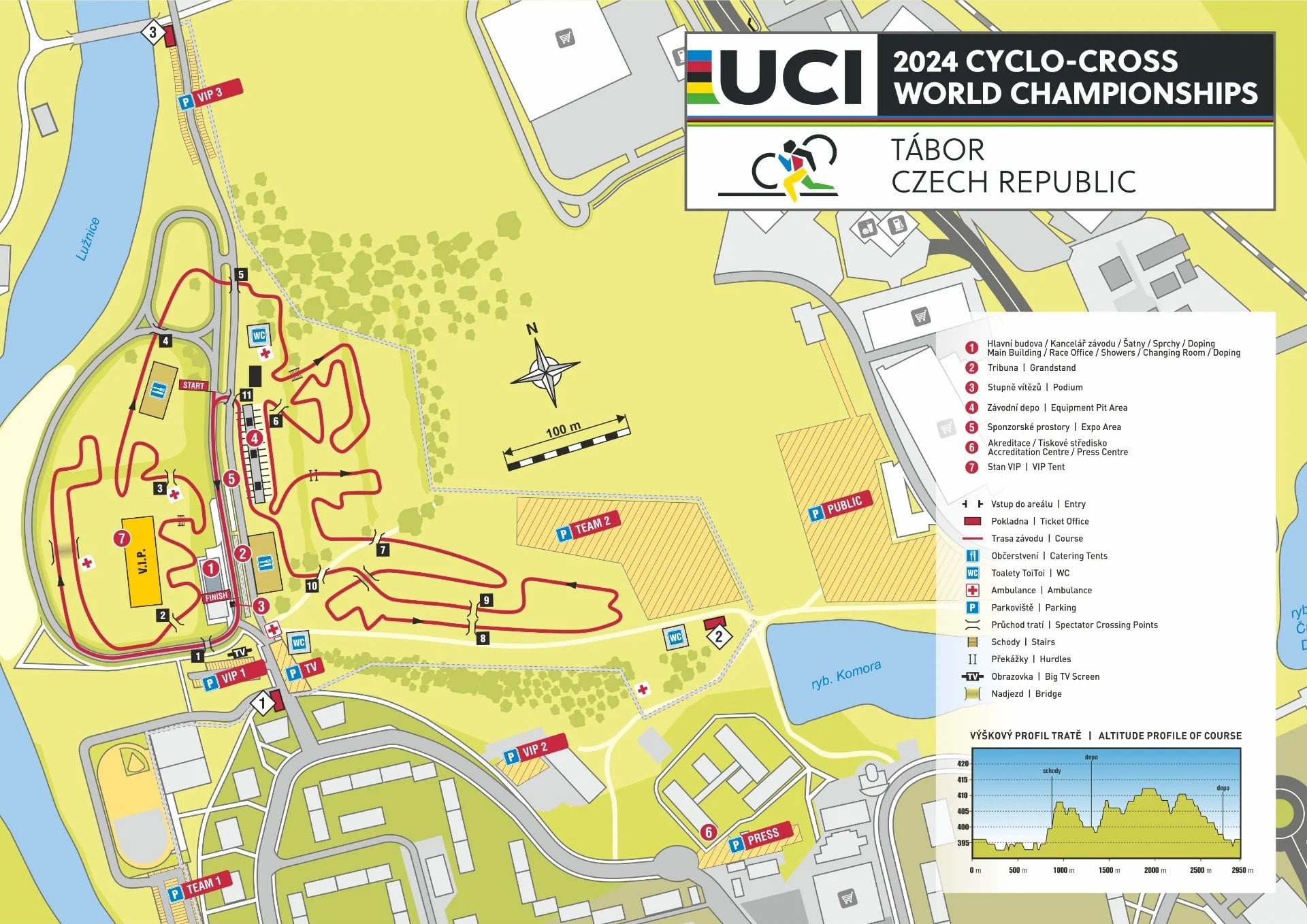 Tábor cyclocross world championship course map