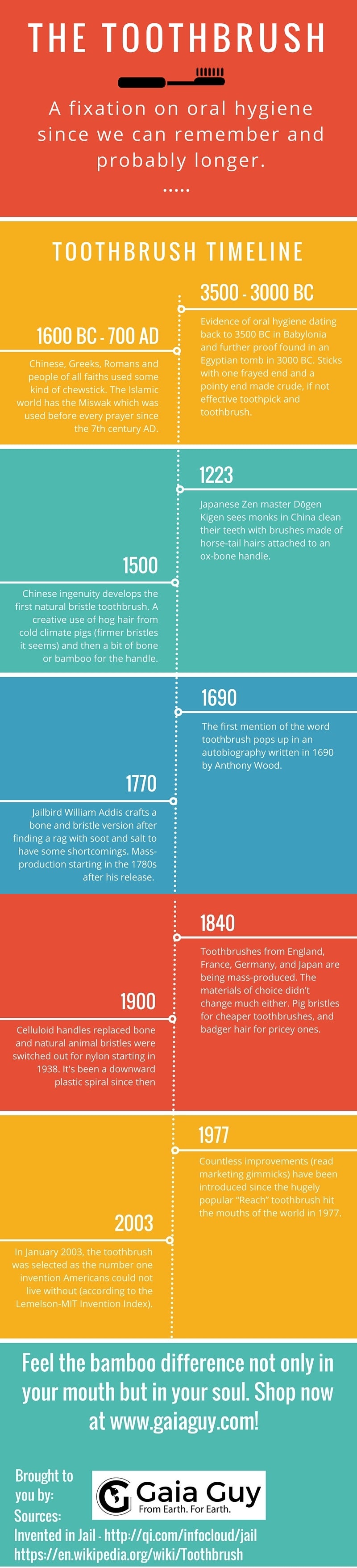 the history of the toothbrush infographic