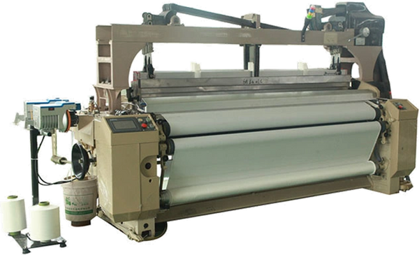 A silk fabric air jet loom machine