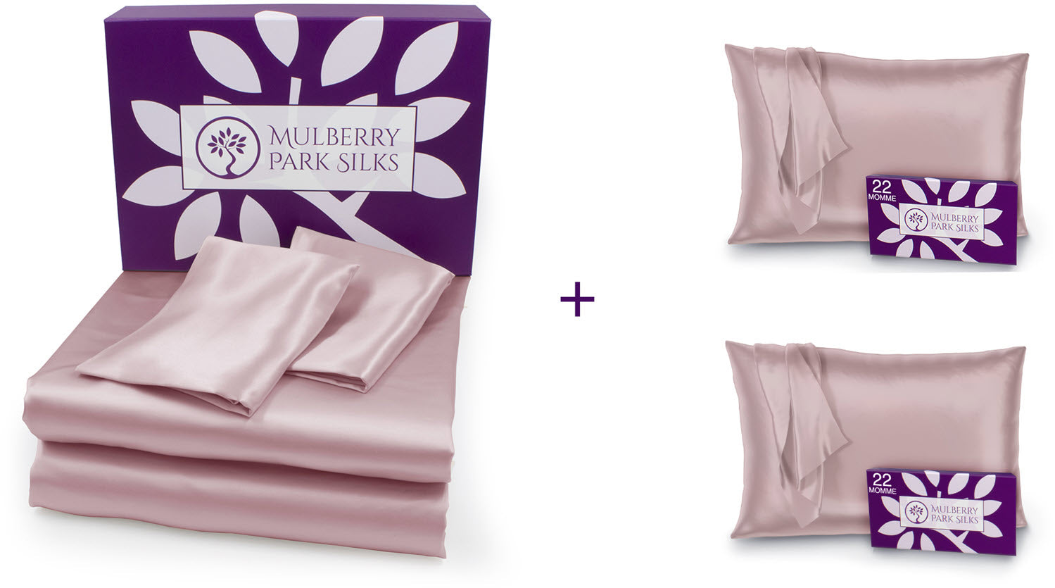 Mother's Day 22 momme sheet set with an extra pair of pillowcases bundle