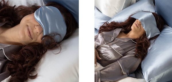 Our silk sleep mask and aromatherapy eye pillow are the perfect pair for restful sleep