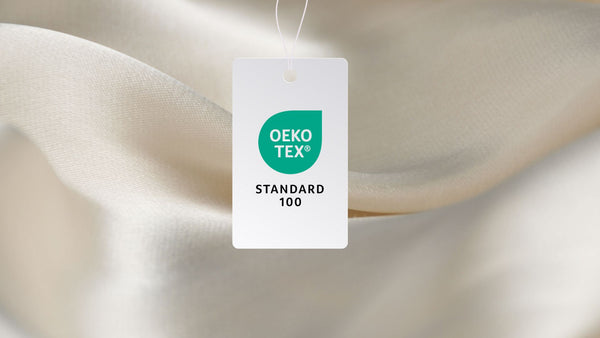 Oeko-Tex standard 100 Tag on silk
