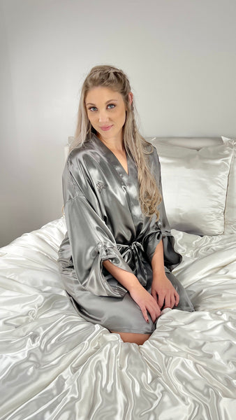 Model Wears Silk Robe