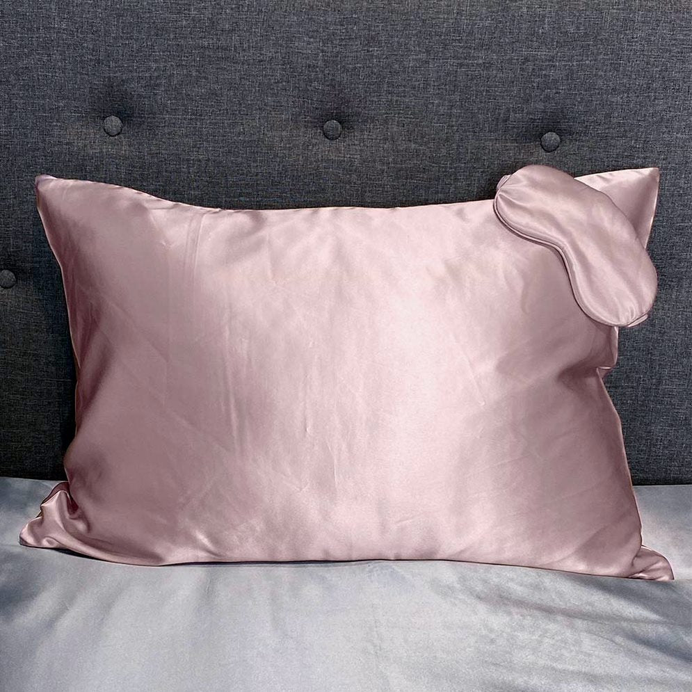Sleep Mask Pillowcase Bundle in Rose Quartz