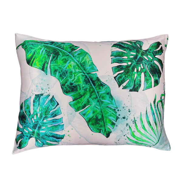 Tropical Palm Silk Pillowcase